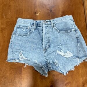 Z Supply Light Blue Distressed Jean Shorts
